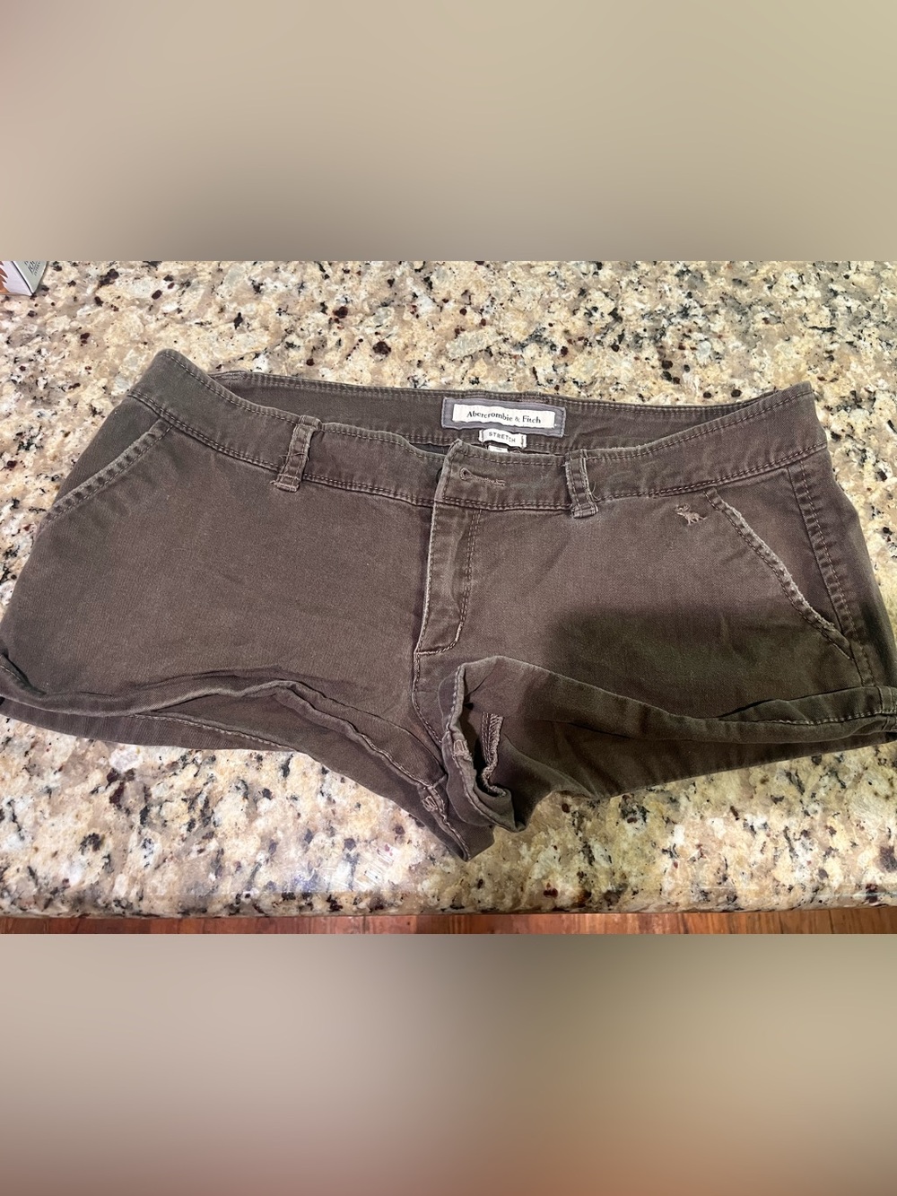 Abercrombie & Fitch Olive Brown Stretch Shorts